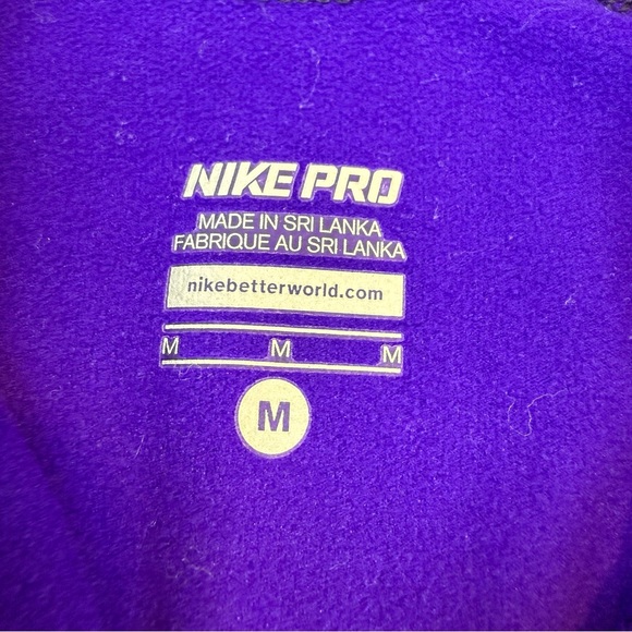 Nike Pro Purple Dri Fit Half Zip Shirt - Picture 11 of 16